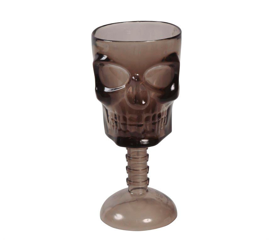 Totenkopf Kelch 18 cm schwarz transparent