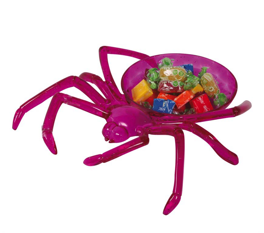Spinnen Teller 20 cm lila Halloween