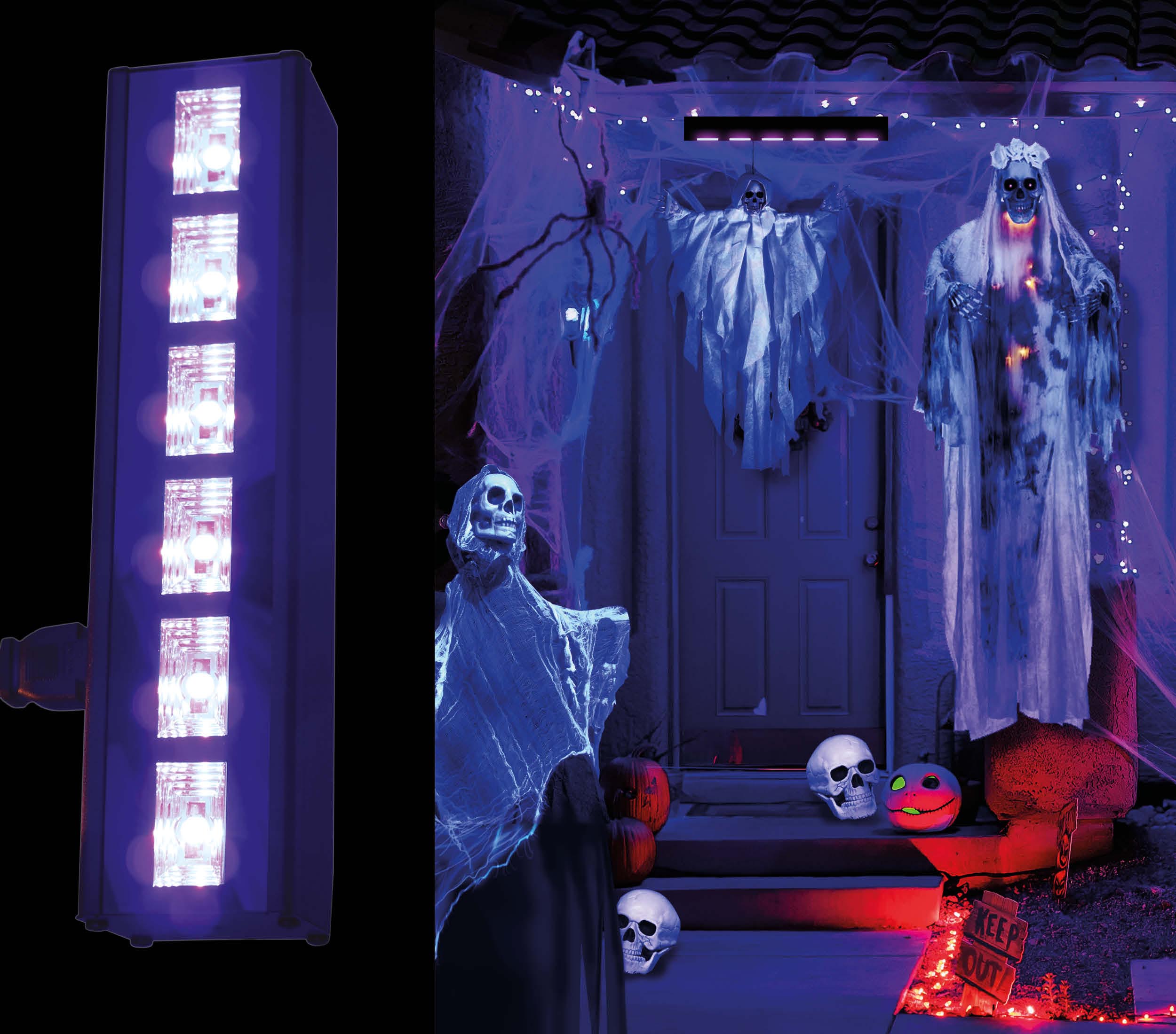 GP26804 – Halloween Grusellicht Dekoration Geister – Farbe: Schwarz