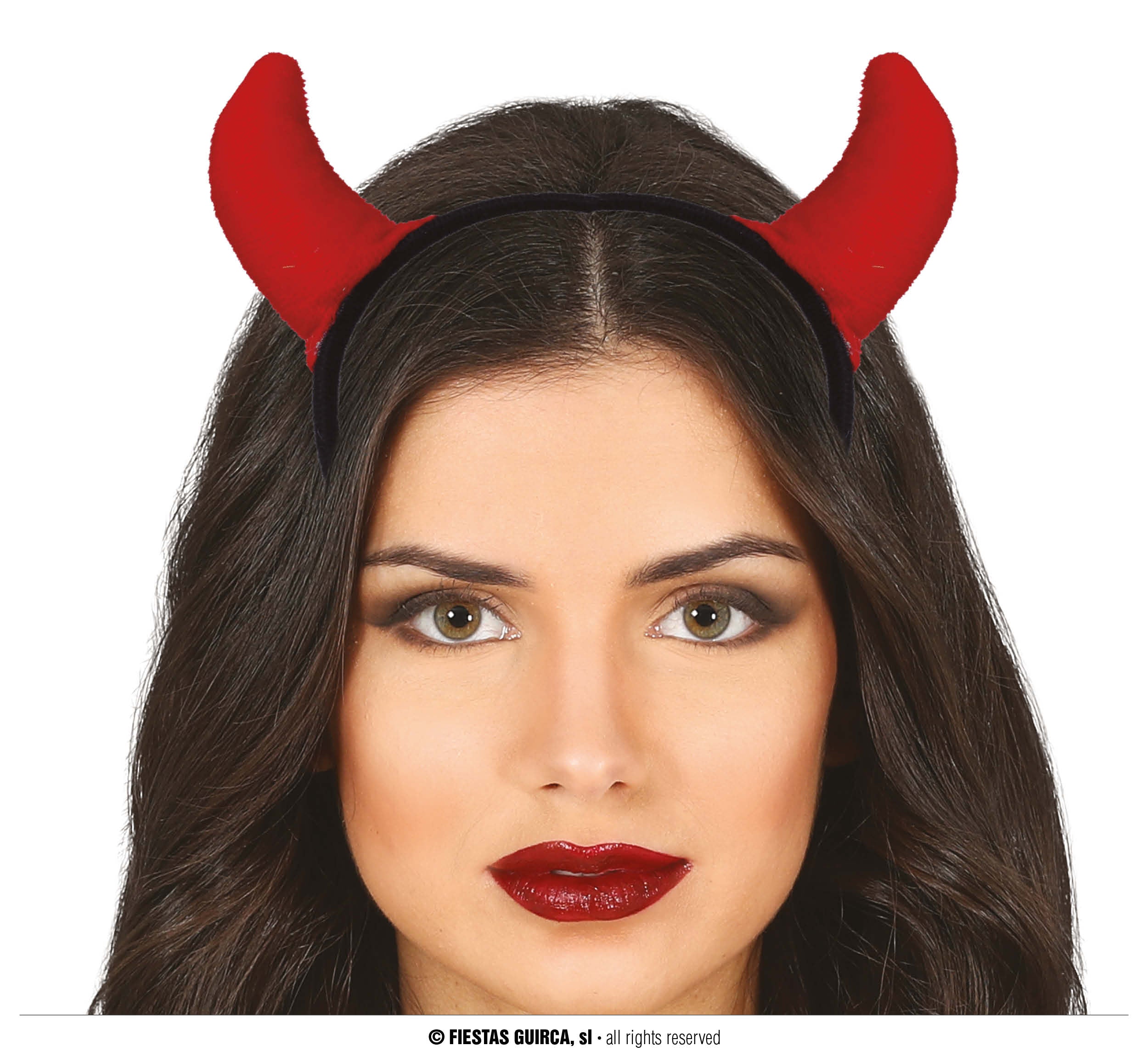 GP26828 – Dämonische Hörner Halloween Kopfschmuck – Farbe: Rot