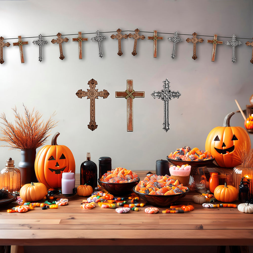GP26875 – Religion Halloween Deko Kreuze Girlande – Farbe: Mehrfarbig