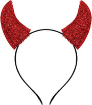 Teufelshörner Haarreif für Damen rot Glitzer, Bild 2
