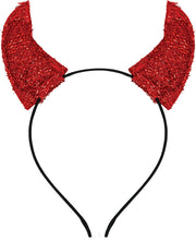 Teufelshörner Haarreif für Damen rot Glitzer, Bild 3