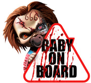 Baby on Board Aufkleber 20x20 cm Horrorpuppe, Bild 1