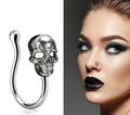 Fake Piercing für Erwachsene Totenkopf Kürbis