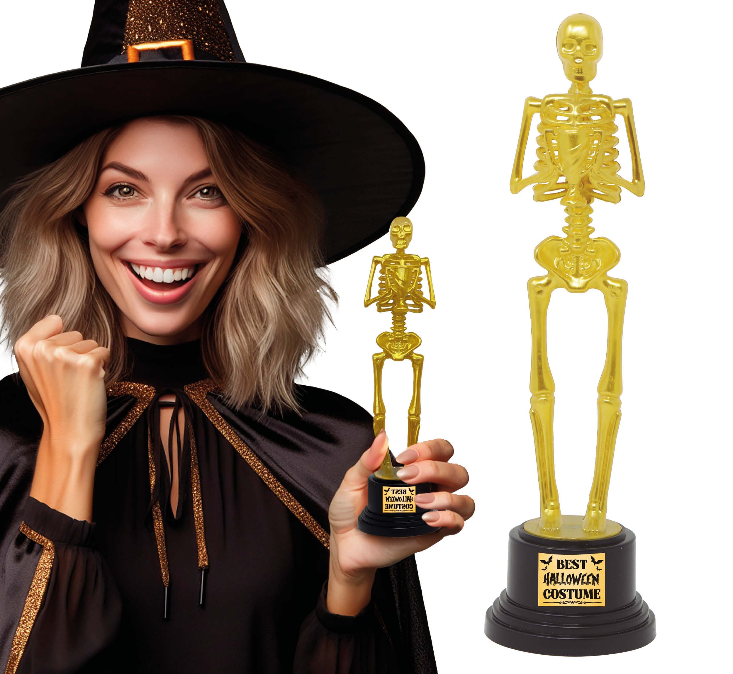 GP26910 – Halloween Skelett Trophäe Preis Statue – Farbe: Mehrfarbig