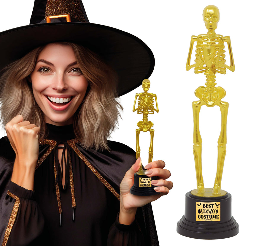 GP26910 – Halloween Skelett Trophäe Preis Statue – Farbe: Mehrfarbig, Ansicht 2