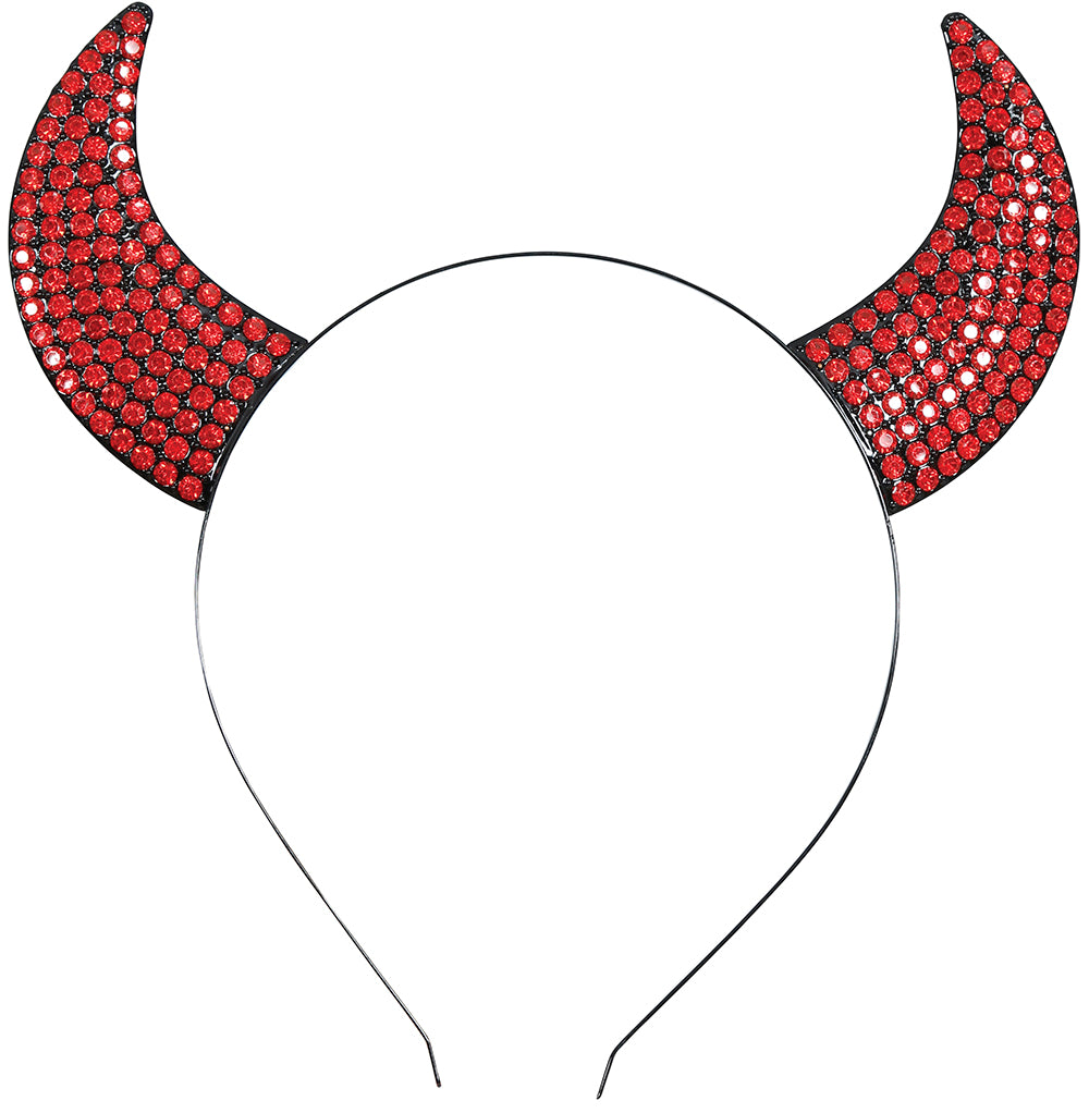 GP26933 – Dämonische Hörner Haarreif Glitzer – Farbe: Rot
