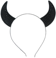 Teufelshörner Haarreif für Damen rot Glitzersteine, Bild 4