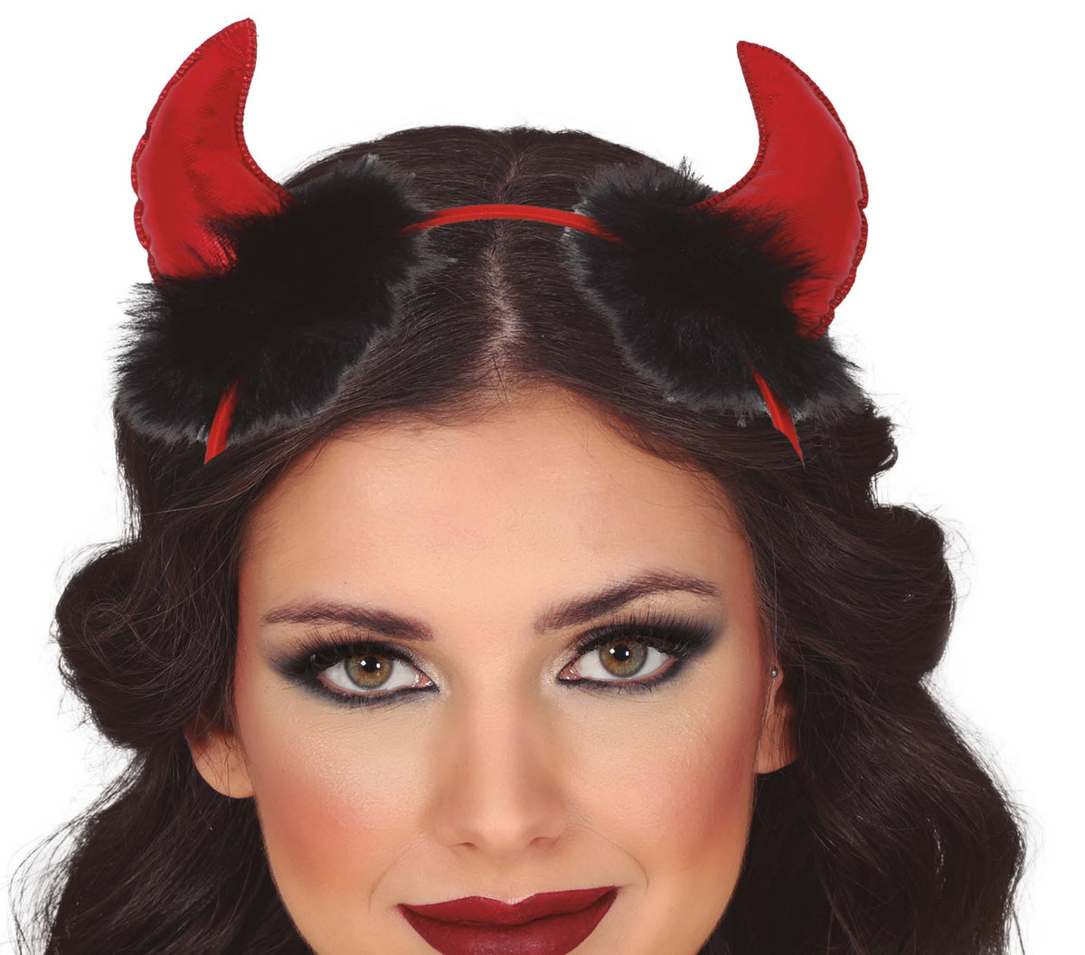 GP26934 – Halloween Dämonen Teufelshörner Haarreif – Farbe: Rot, Schwarz