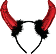 Teufelshörner Haarreif für Damen mit Marabu, Bild 4