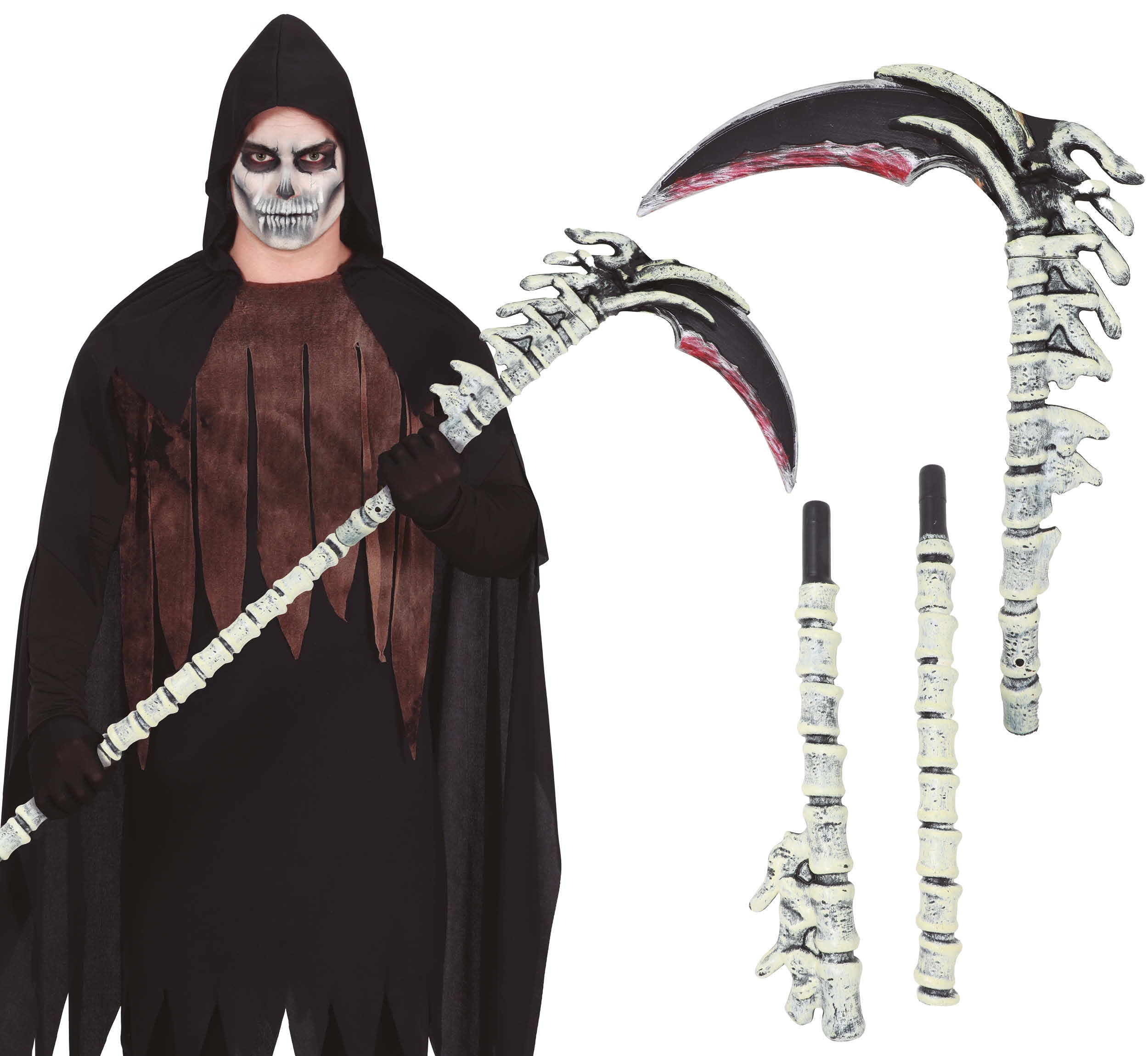 GP26950 – Halloween Knochen Sense Zerlegbar – Größe: Standard