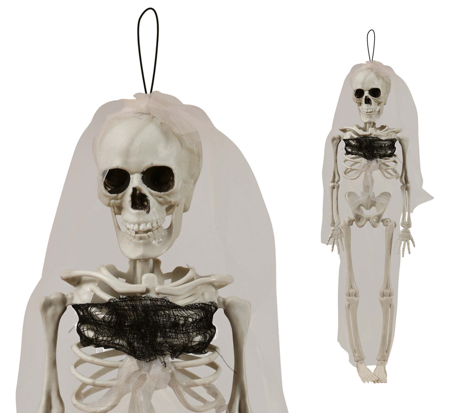 Skelett Braut Hängefigur 43 cm mit Schleier