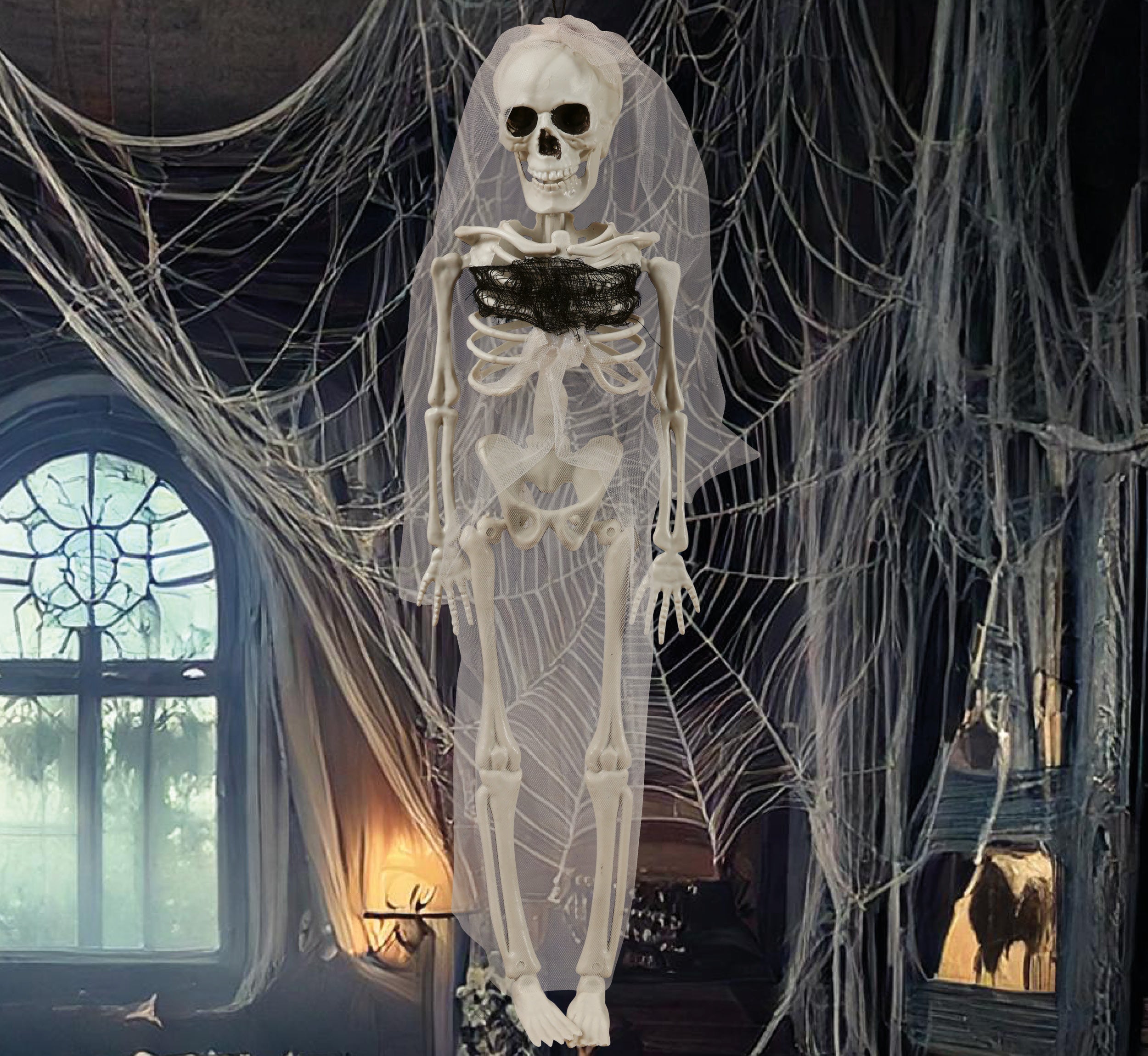 GP26977 – Skelett Braut Halloween Dekoration Geist – Farbe: Weiß