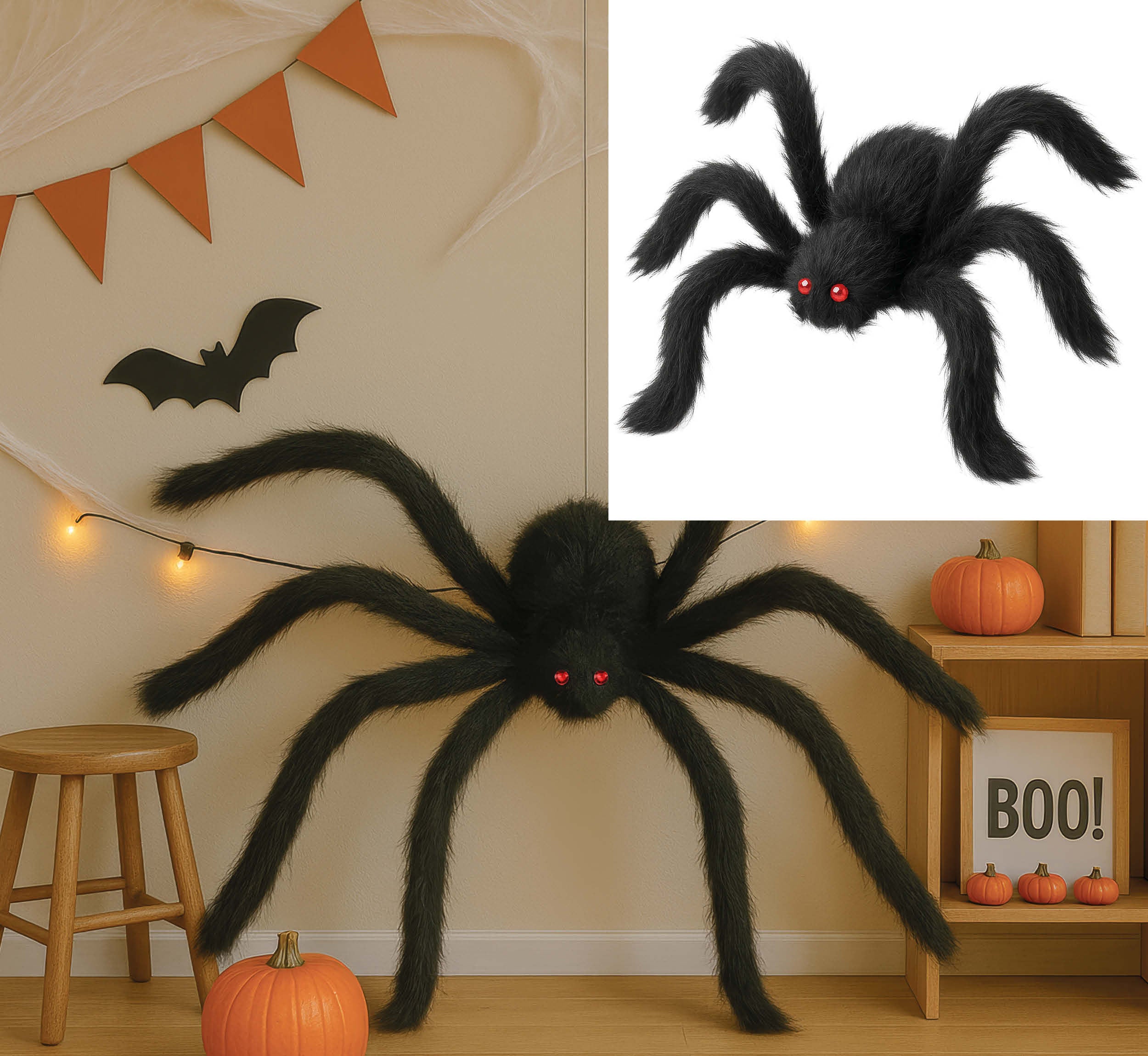 GP26985 – Halloween Spinne Dekoration Riesen – Farbe: Schwarz