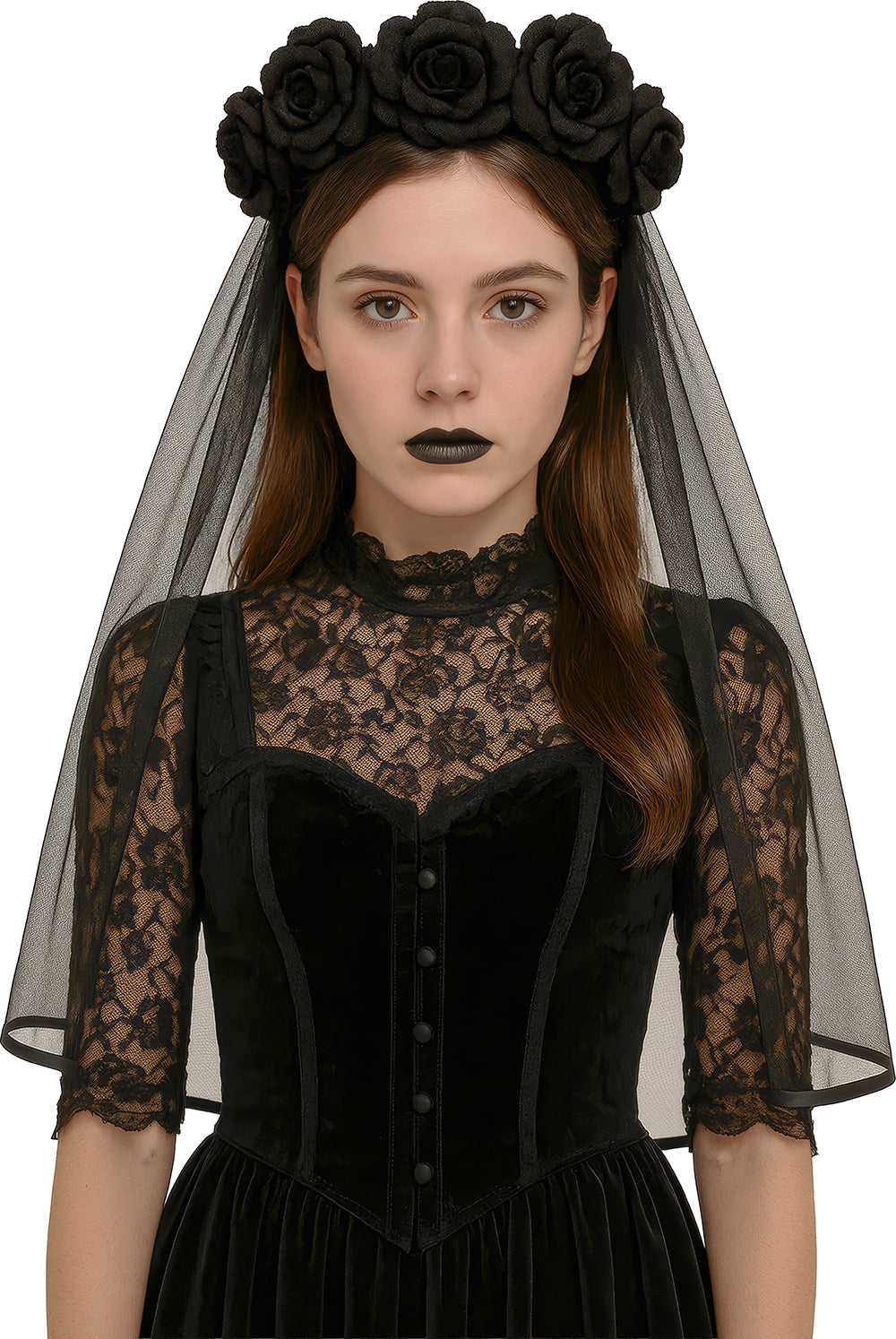 GP26992 – Halloween Krone Kopfschmuck Mit Schwarzen – Farbe: Schwarz