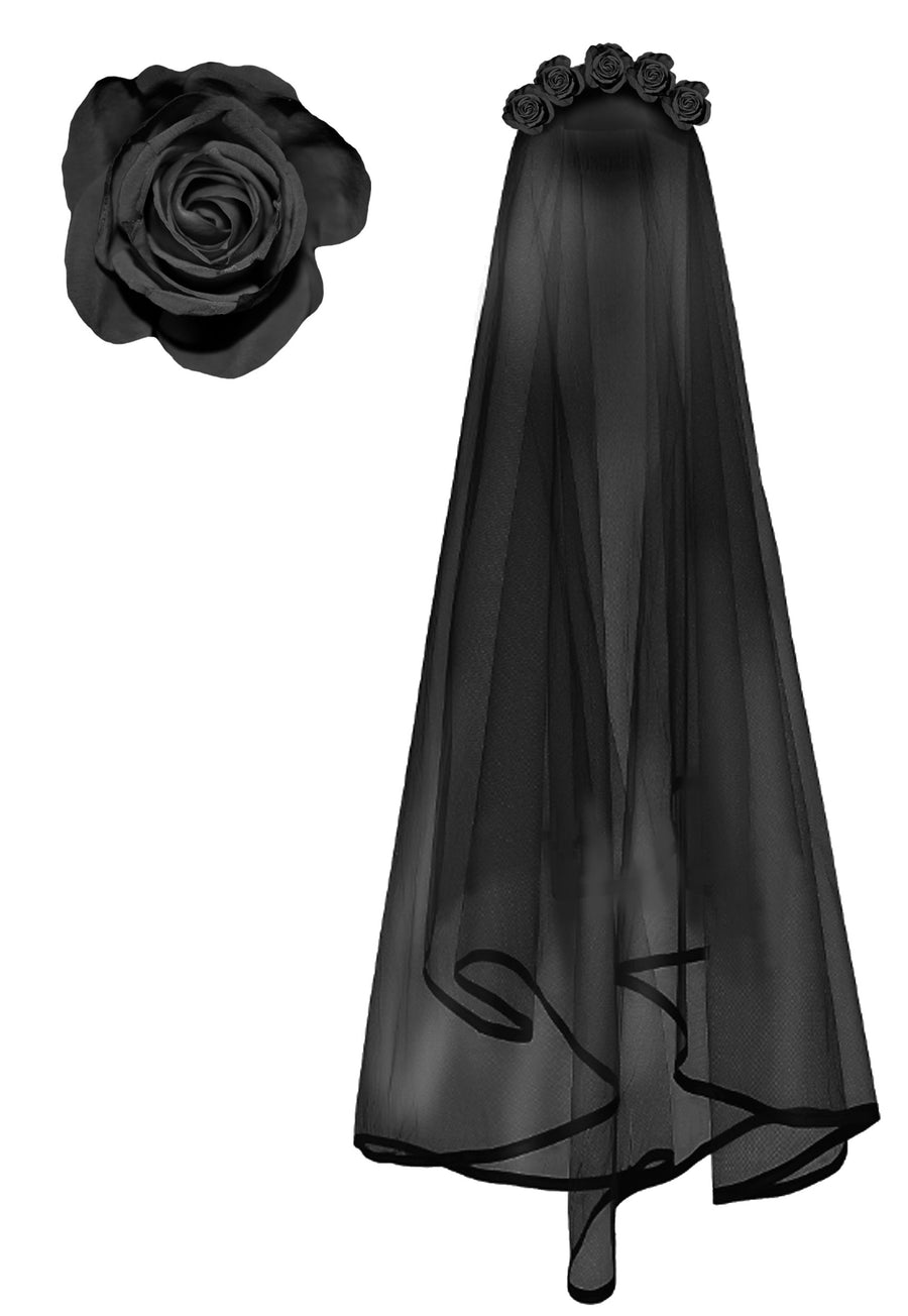 GP26992 – Halloween Krone Kopfschmuck Mit Schwarzen – Farbe: Schwarz, Ansicht 2