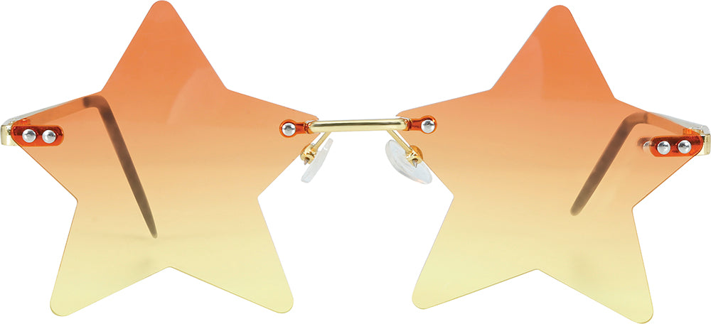 GP27044 – Hippie Sterne Brille Gelb Karneval – Farbe: Orange