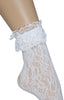 GP27059 – Retro Stil Weiße Spitze Socken – Farbe: Weiß, Schwarz