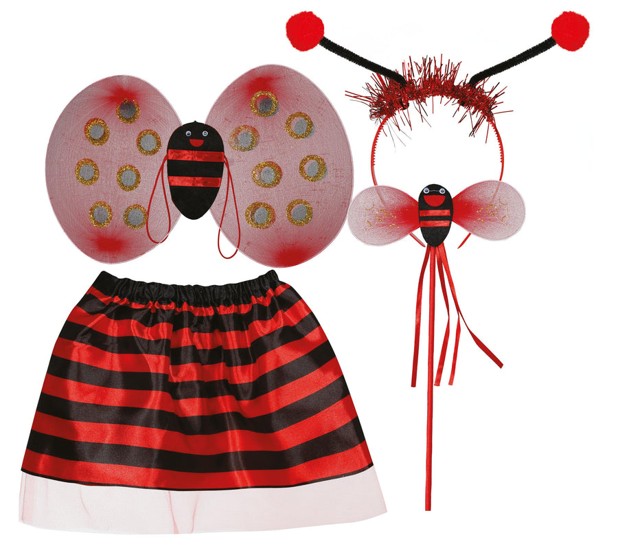 Marienkäfer Tutu Set für Mädchen rot schwarz