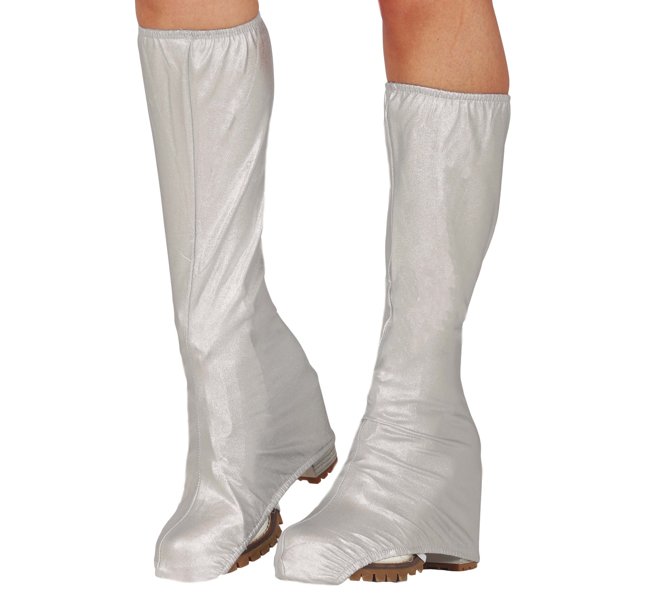 GP27086 – Rock 70s Karneval Stiefel Design – Farbe: Silber, Gelb, Weiß