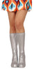 GP27086 – Rock 70s Karneval Stiefel Design – Farbe: Silber, Gelb, Weiß