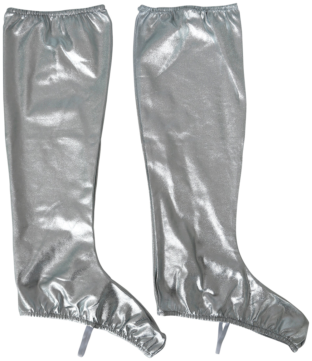 GP27086 – Rock 70s Karneval Stiefel Design – Farbe: Silber, Gelb, Weiß
