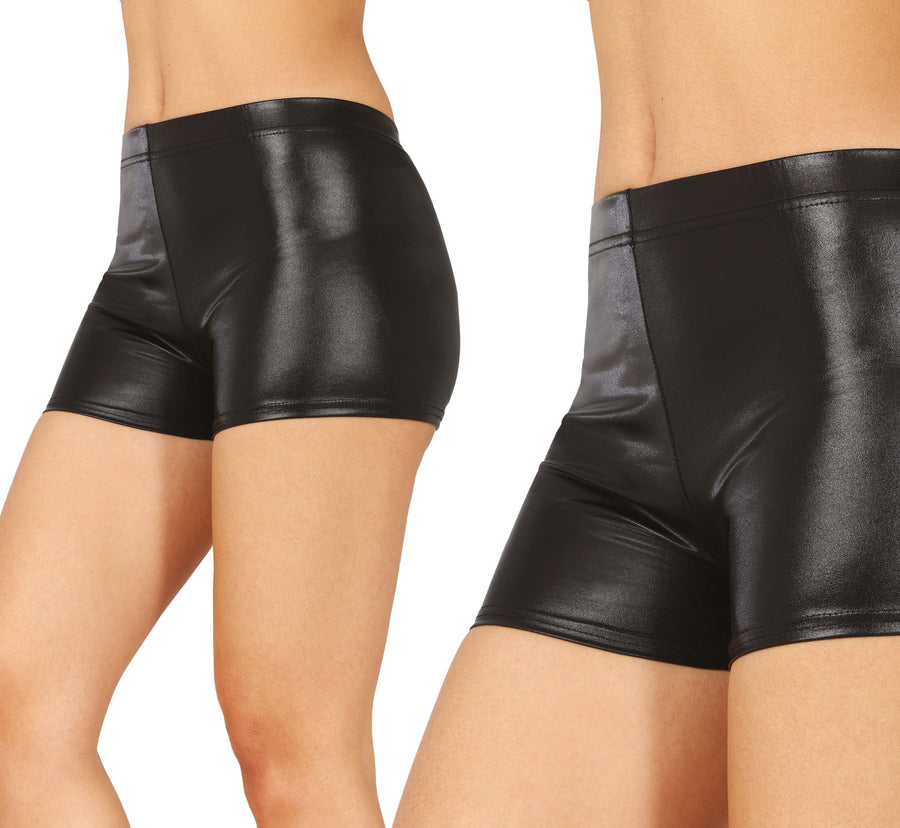 Disco Shorts für Damen schwarz Wetlook
