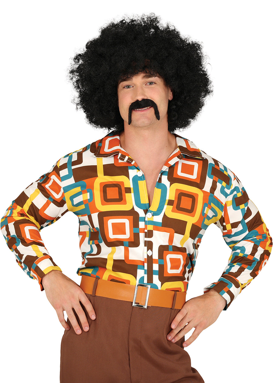 GP27127 – 70s Disco Tanz Hemd Retro Kostüm – Größe: 48 - 50 (M), 52 - 54 (L) – Farbe: Mehrfarbig, Ansicht 2