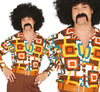 GP27127 – 70s Disco Tanz Hemd Retro Kostüm – Größe: 48 - 50 (M), 52 - 54 (L) – Farbe: Mehrfarbig