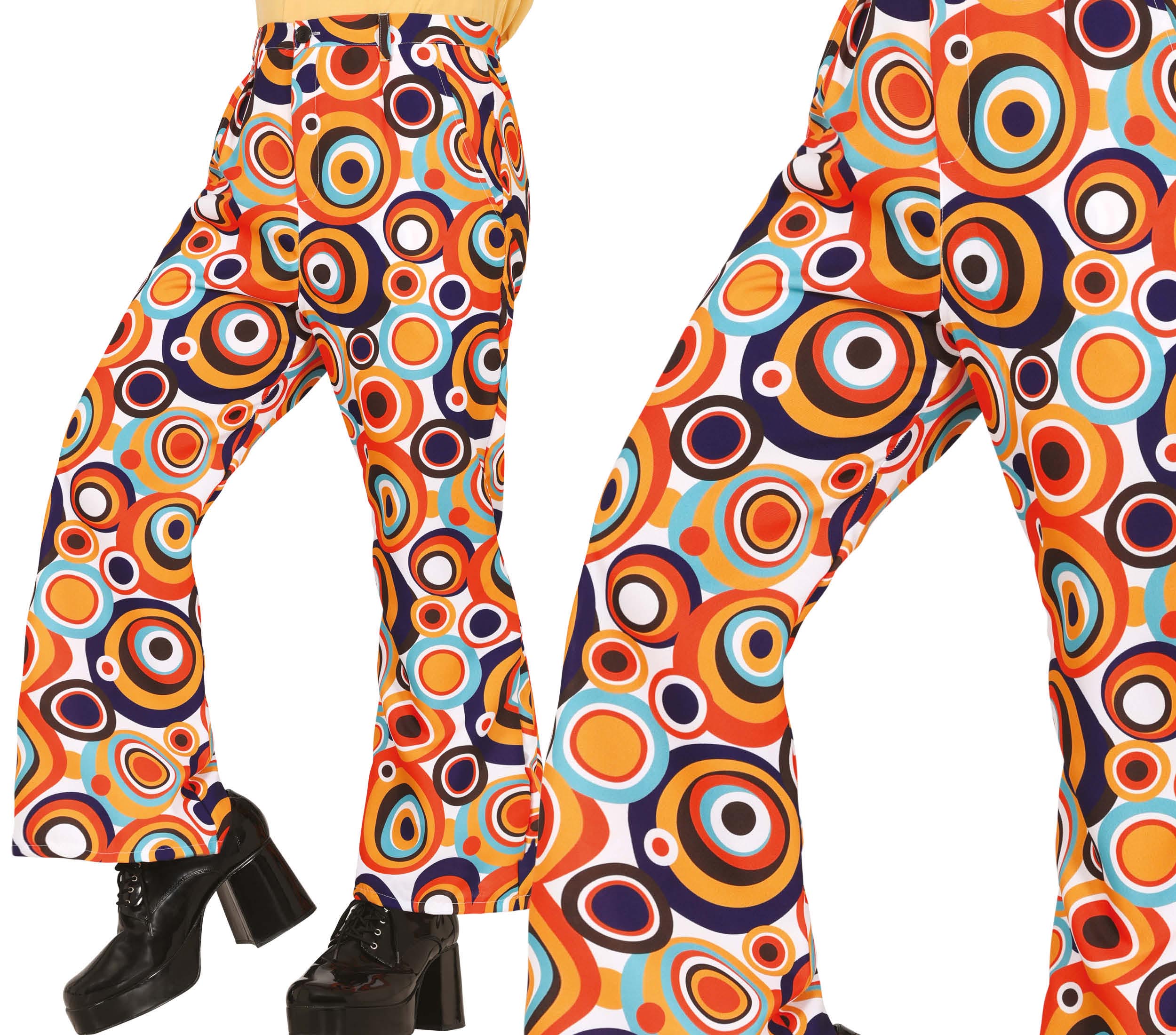 GP27151 – Seventies Karneval Hose Retro – Größe: 48 - 50 (M), 52 - 54 (L) – Farbe: Mehrfarbig