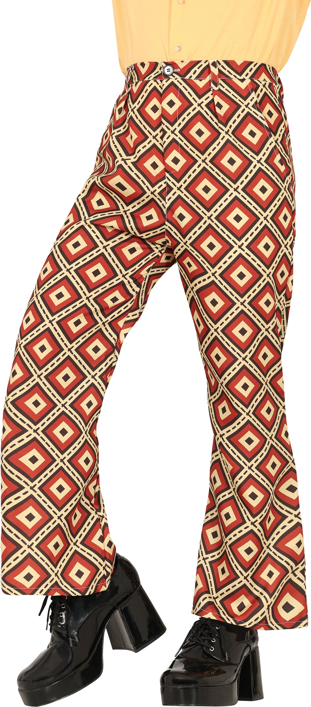 GP27155 – Seventies Karnevalhose Retro Muster – Größe: 48 - 50 (M), 52 - 54 (L) – Farbe: Mehrfarbig