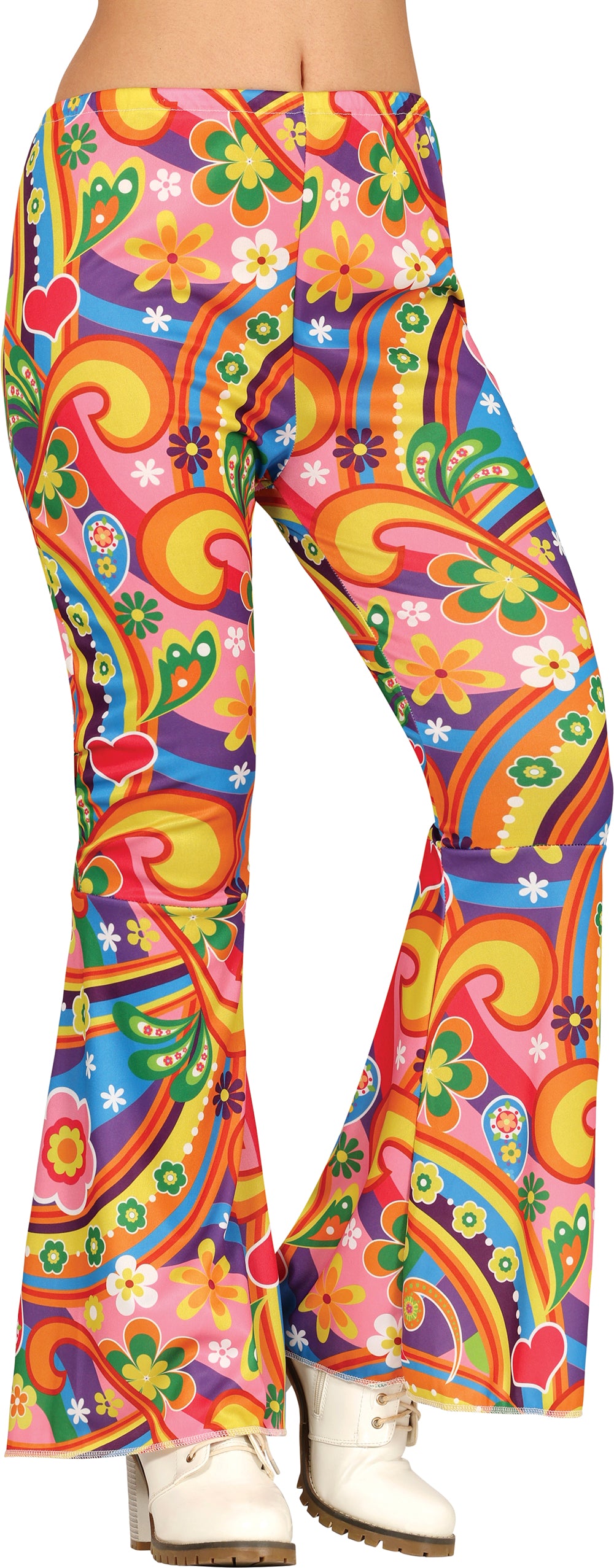 GP27159 – Hippie Karneval Schlaghose 60er – Größe: 38 - 40 (M), 42 - 44 (L) – Farbe: Mehrfarbig