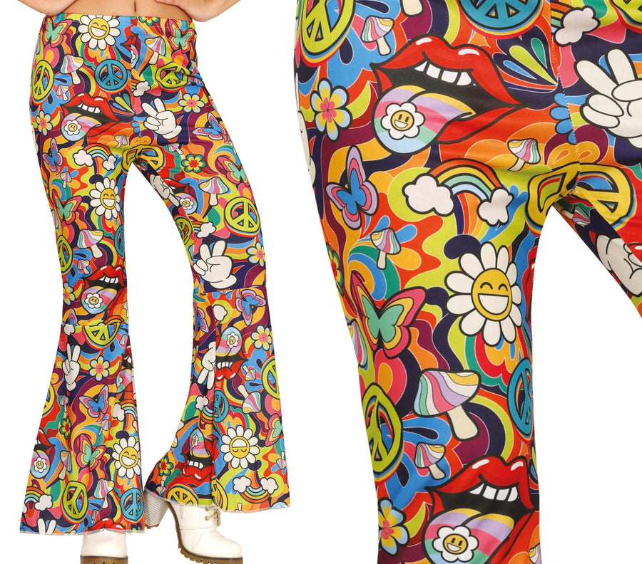 Hippie Schlaghose für Damen Flower Power