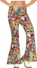GP27161 – Hippie Flower Power Karneval Schlaghose – Größe: 38 - 40 (M), 42 - 44 (L) – Farbe: Mehrfarbig