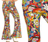 GP27161 – Hippie Flower Power Karneval Schlaghose – Größe: 38 - 40 (M), 42 - 44 (L) – Farbe: Mehrfarbig