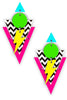 GP27170 – 80s Ohrschmuck Blitzmuster Neonfarben – Farbe: Mehrfarbig