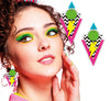 GP27170 – 80s Ohrschmuck Blitzmuster Neonfarben – Farbe: Mehrfarbig