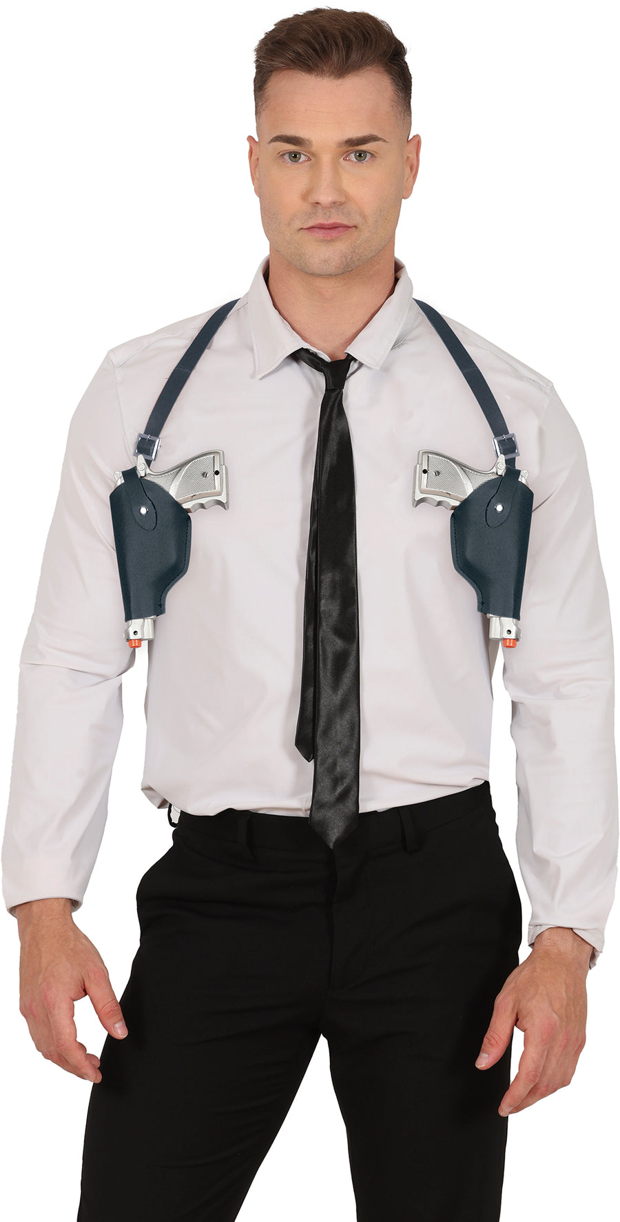 GP27171 – Polizei Holster Weste Kostüm Karneval – Farbe: Braun, Ansicht 2