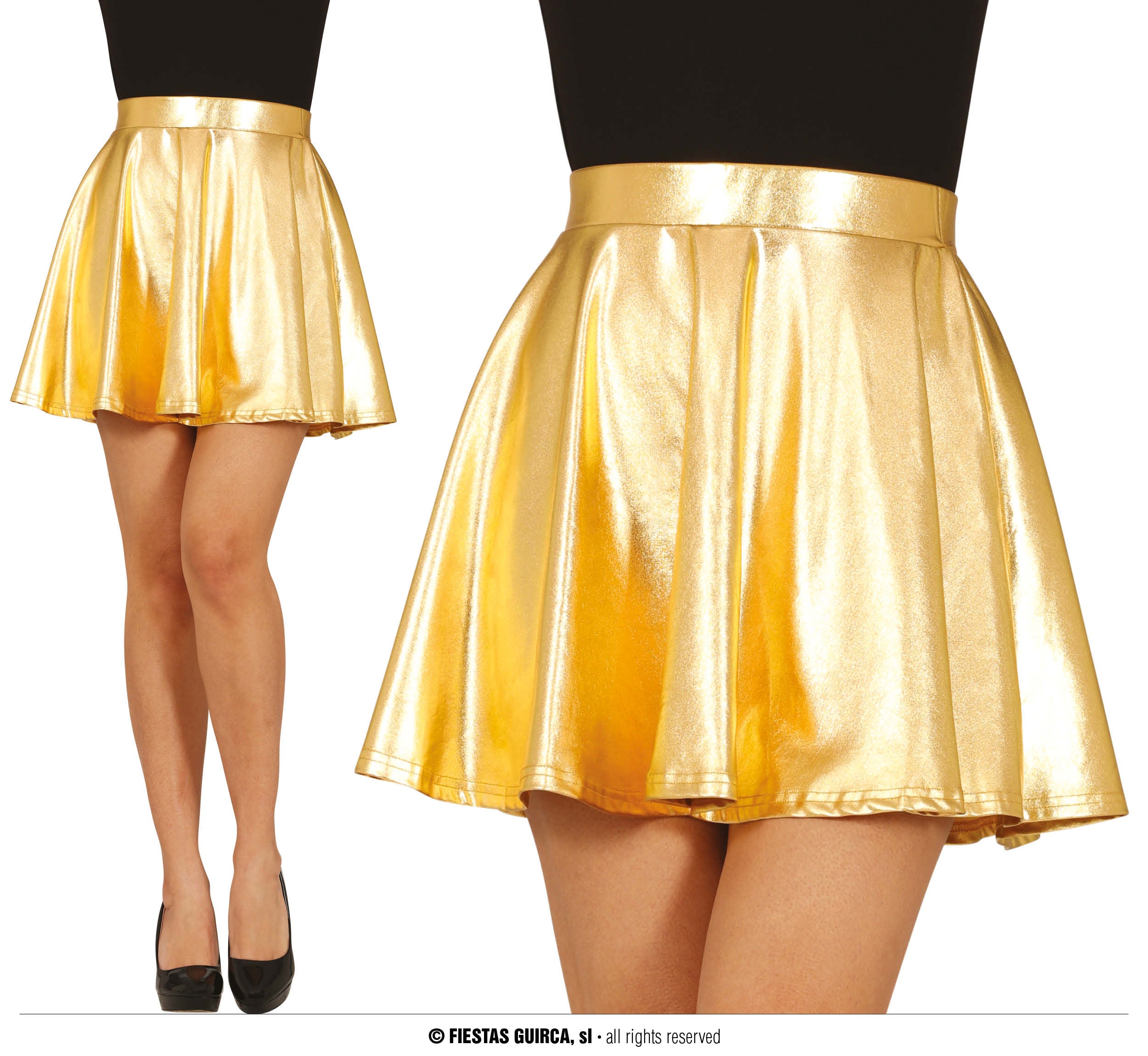 GP27188 – 50's Party Retro Look Glamourös Rock – Größe: 38 - 40 (M), 42 - 44 (L) – Farbe: Gold