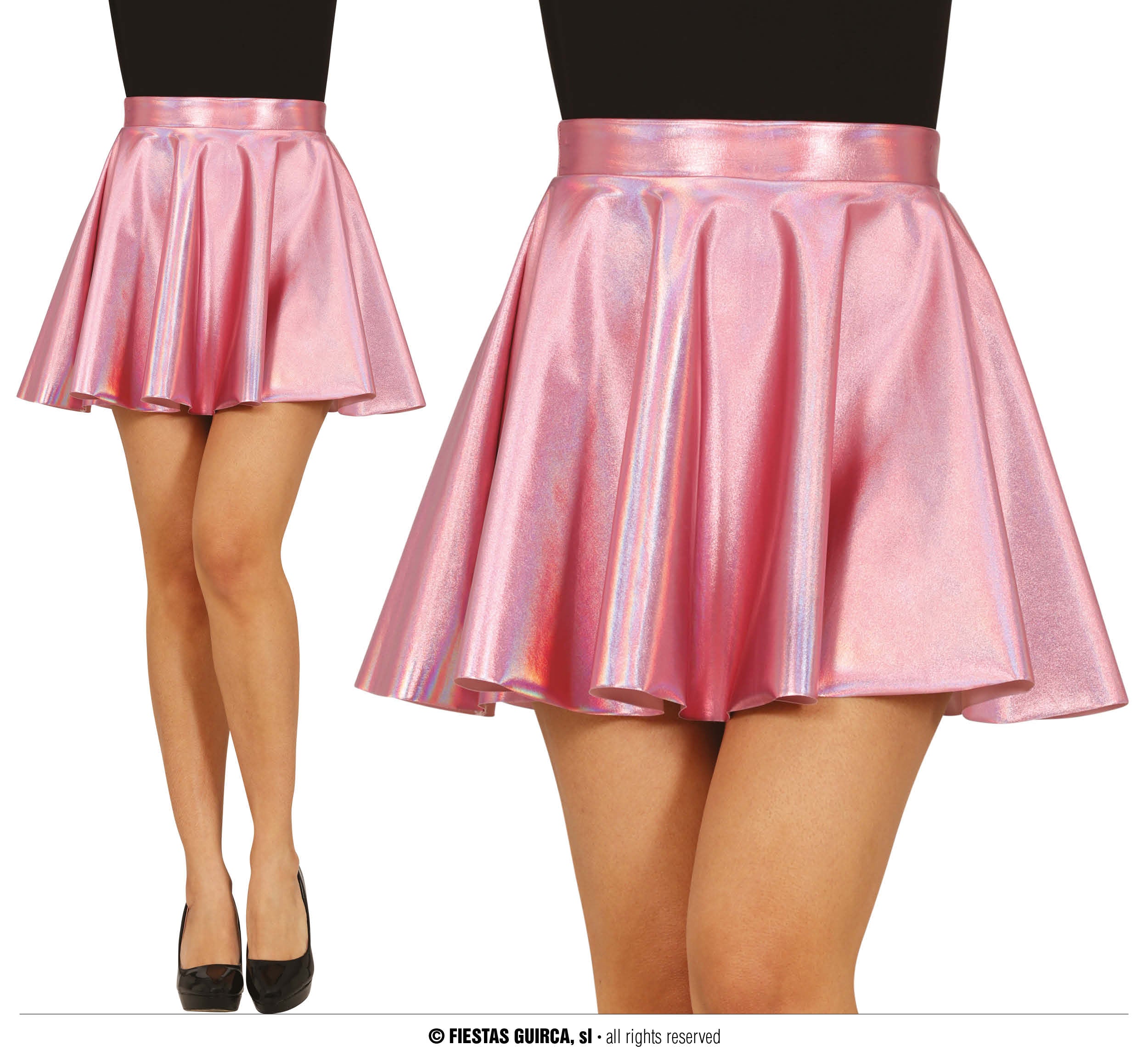 GP27196 – 50s Metallic Rosa Karneval Rock – Größe: 38 - 40 (M), 42 - 44 (L) – Farbe: Pink