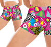 GP27198 – 90Er Vintage Shorts Karneval Bunt – Größe: 38 - 40 (M), 42 - 44 (L) – Farbe: Mehrfarbig