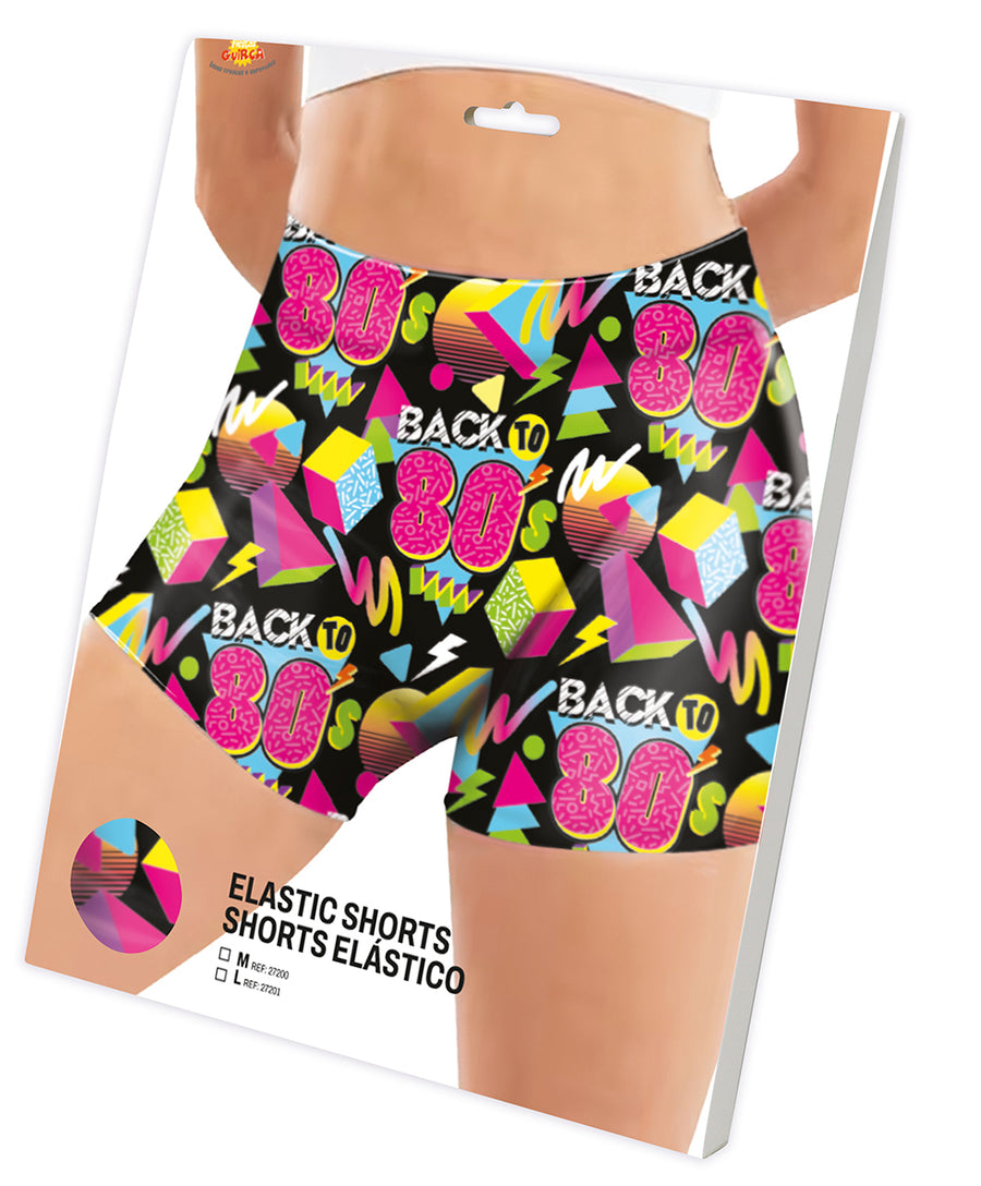 GP27200 – 90s Retro Shorts Karneval Kostüm – Größe: 38 - 40 (M), 42 - 44 (L) – Farbe: Mehrfarbig, Ansicht 2