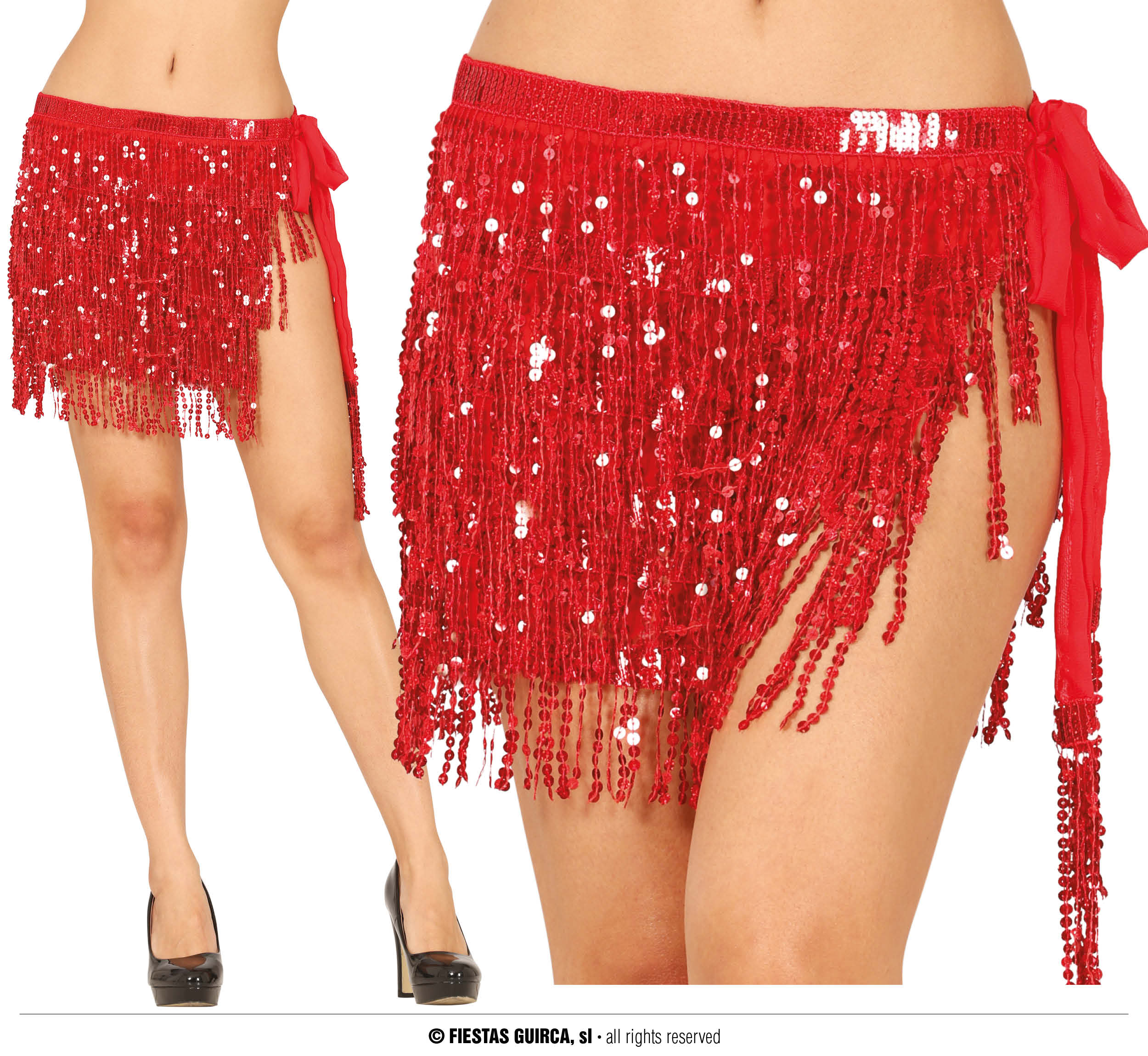 GP27202 – Wüstenprinz Glamour Karneval Tanzrock – Farbe: Rot, Gold, Silber, Schwarz