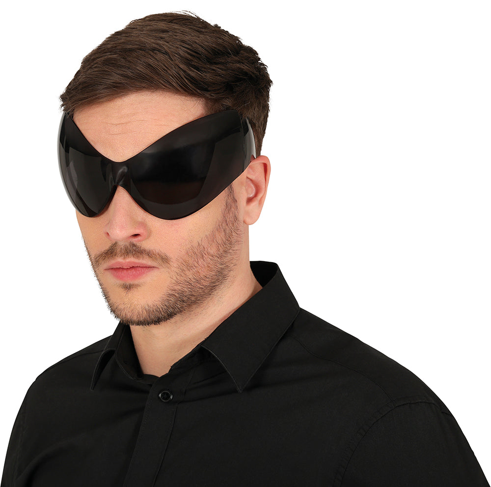 GP27206 – Nineties Retro Brillen Style Schwarz – Farbe: Schwarz