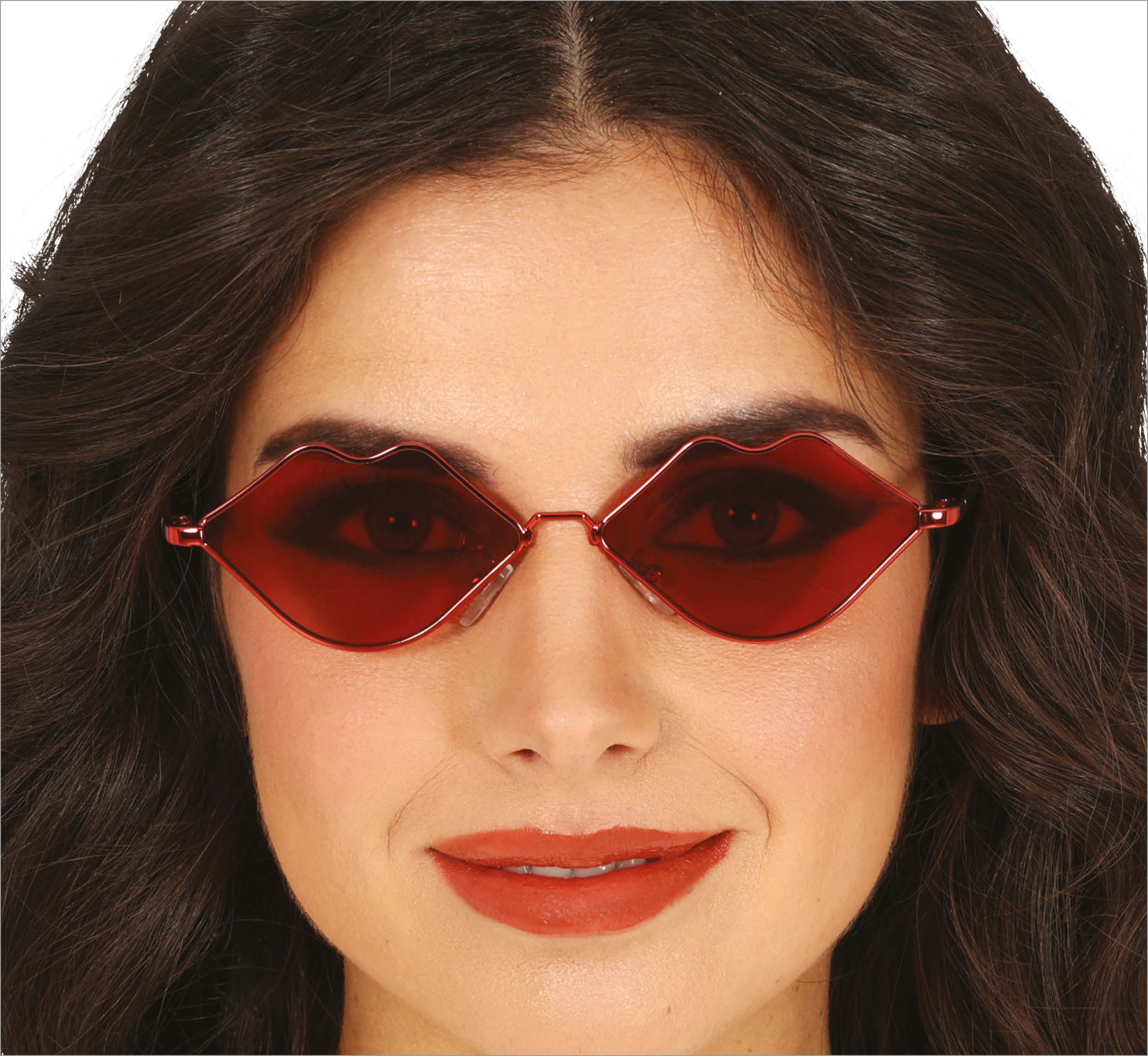 GP27209 – Hippie Brille Lips 60s Style Rot – Farbe: Pink