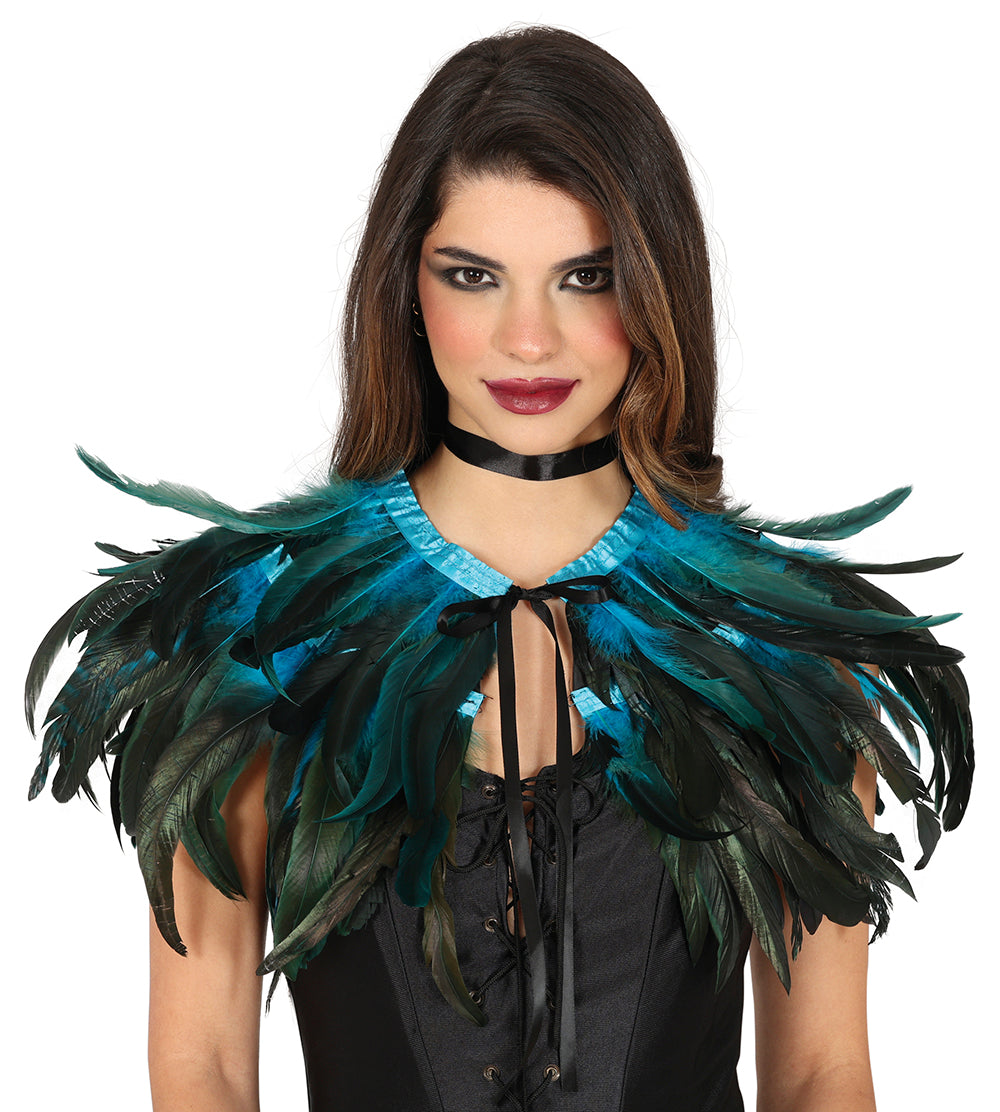GP27213 – Inder Troglodyten Blauer Feder Umhang – Farbe: Mehrfarbig