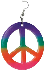 Peace Ohrringe für Damen 5 cm Regenbogen, Bild 3