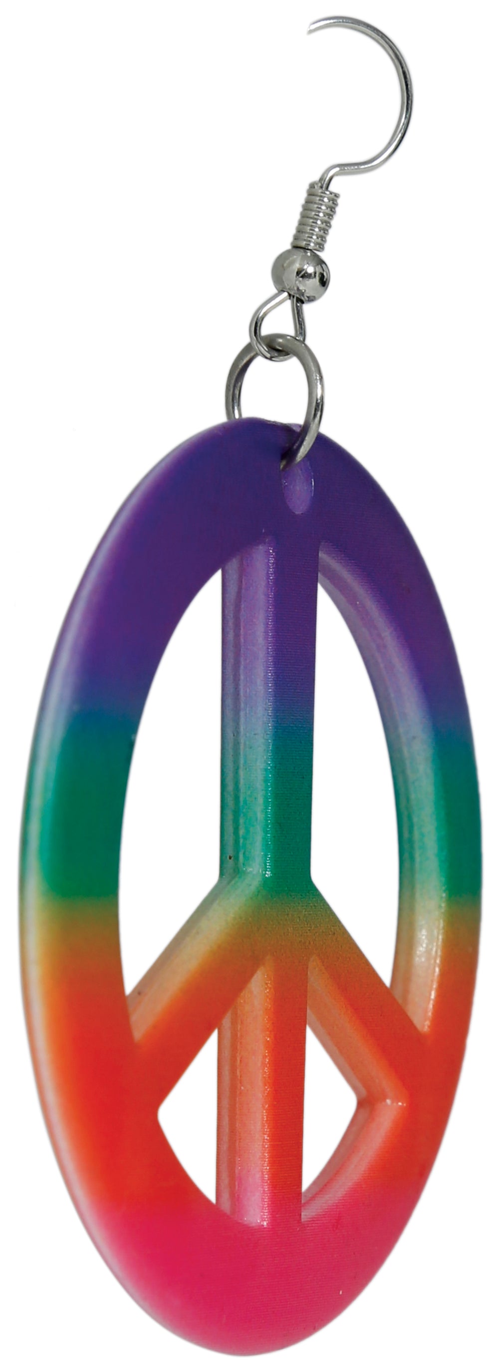 GP27214 – Hippie Frieden Ohrringe Buntes Accessoire – Farbe: Mehrfarbig