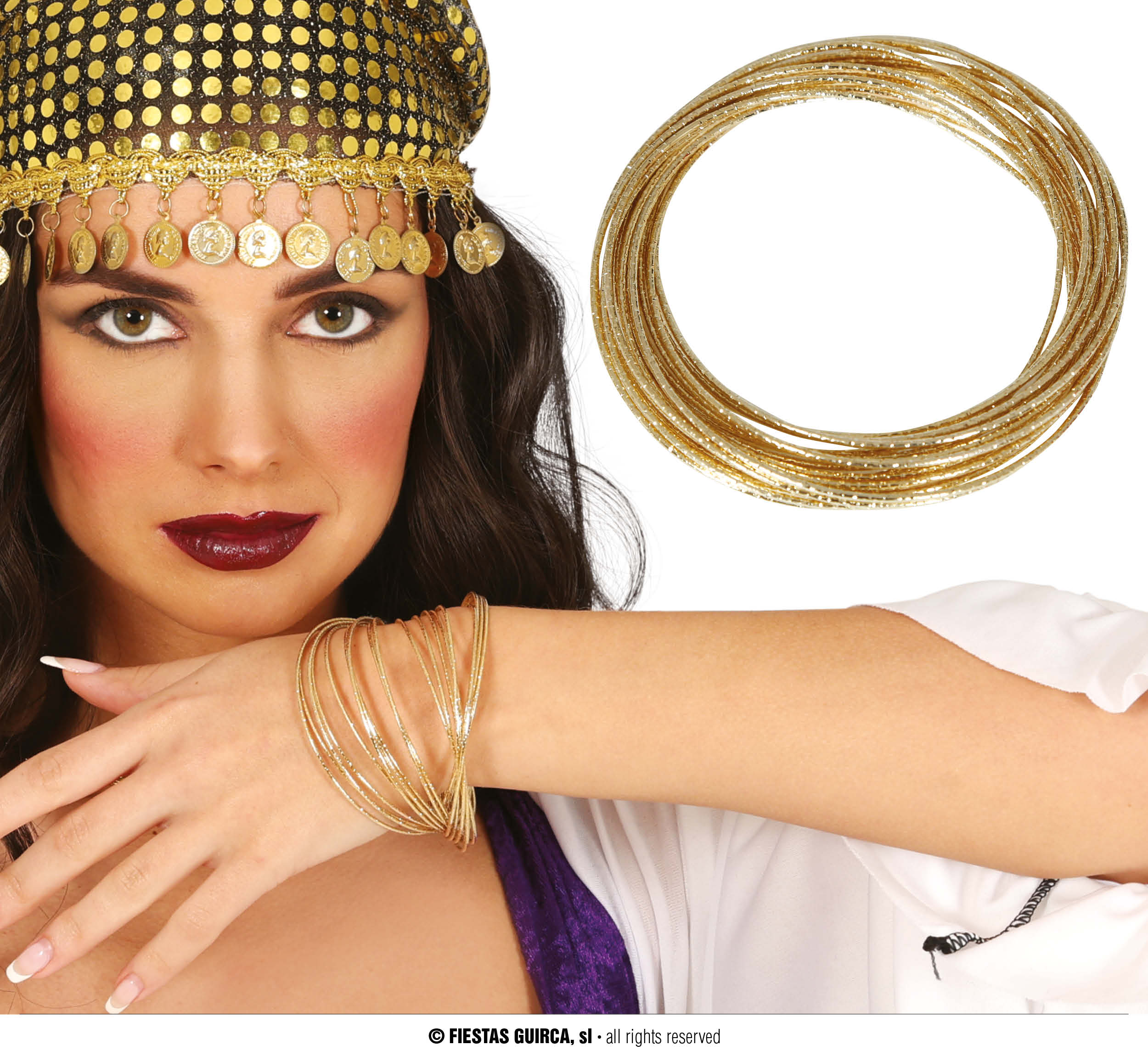GP27216 – Sheik Armband Fasching Schmuck In Gold – Farbe: Gold
